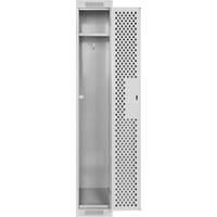 Casiers Clean Line, 12" x 15" x 72", Acier, Gris, Rivet (assembl&eacute;), Perfor&eacute; Groupe Generik