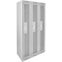Casiers Clean Line, Bloc de 3, 36" x 12" x 72", Acier, Gris, Rivet (assembl&eacute;), Perfor&eacute; Groupe Generik