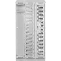 Casiers Clean Line, Bloc de 3, 36" x 15" x 82", Acier, Gris, Rivet (assembl&eacute;), Perfor&eacute; Groupe Generik