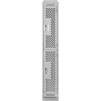 Casiers Clean Line, 2 niveaux, 12" x 12" x 82", Acier, Gris, Rivet (assembl&eacute;), Perfor&eacute; Groupe Generik
