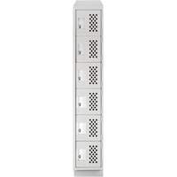 Petit casier perfor&eacute; Clean-Line, 6 niveaux, 12" x 72" x 12", Acier Groupe Generik