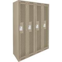 Casiers Clean Line, Bloc de 4, 48" x 12" x 72", Acier, Beige, Rivet (assembl&eacute;), Perfor&eacute; Groupe Generik