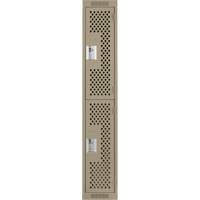 Casiers Clean Line, 2 niveaux, 12" x 15" x 72", Acier, Beige, Rivet (assembl&eacute;), Perfor&eacute; Groupe Generik