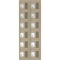 Clean-Line Perforated Lockerette, 6 -tier, Bank of 2, 12" x 72" x 12", Steel Groupe Generik