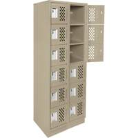 Clean-Line Perforated Lockerette, 6 -tier, Bank of 2, 12" x 72" x 12", Steel Groupe Generik