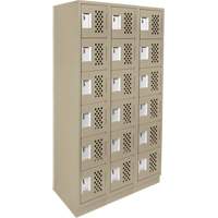 Clean-Line Perforated Lockerette, 6 -tier, Bank of 3, 12" x 72" x 12", Steel Groupe Generik