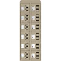 Clean-Line Perforated Lockerette, 6 -tier, Bank of 2, 12" x 72" x 12", Steel Groupe Generik