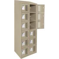 Clean-Line Perforated Lockerette, 6 -tier, Bank of 2, 12" x 72" x 12", Steel Groupe Generik