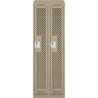 Casiers Clean Line, Bloc de 2, 24" x 15" x 82", Acier, Beige, Rivet (assembl&eacute;), Perfor&eacute; Groupe Generik