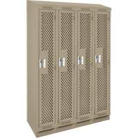 Casiers Clean Line, Bloc de 4, 48" x 15" x 82", Acier, Beige, Rivet (assembl&eacute;), Perfor&eacute; Groupe Generik