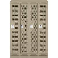 Casiers Clean Line, Bloc de 4, 48" x 15" x 82", Acier, Beige, Rivet (assembl&eacute;), Perfor&eacute; Groupe Generik