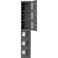 Petit casier perfor&eacute; Clean-Line, 6 niveaux, 15" x 72" x 12", Acier Groupe Generik