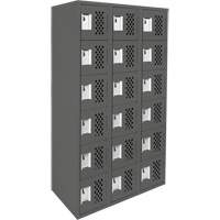 Petit casier perfor&eacute; Clean-Line, 6 niveaux, Bloc de 3, 12" x 72" x 12", Acier Groupe Generik