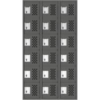 Petit casier perfor&eacute; Clean-Line, 6 niveaux, Bloc de 3, 12" x 72" x 12", Acier Groupe Generik