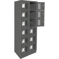 Petit casier perfor&eacute; Clean-Line, 6 niveaux, Bloc de 2, 12" x 72" x 12", Acier Groupe Generik