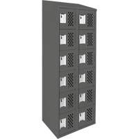 Clean-Line Perforated Lockerette, 6 -tier, Bank of 2, 12" x 72" x 12", Steel Groupe Generik