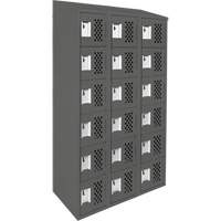 Petit casier perfor&eacute; Clean-Line, 6 niveaux, Bloc de 3, 12" x 72" x 12", Acier Groupe Generik
