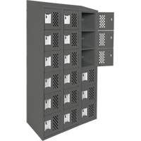 Petit casier perfor&eacute; Clean-Line, 6 niveaux, Bloc de 3, 12" x 72" x 12", Acier Groupe Generik