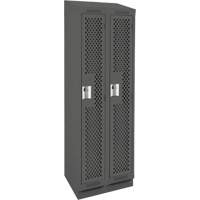 Casiers Clean Line, Bloc de 2, 24" x 15" x 82", Acier, Charbon, Rivet (assembl&eacute;), Perfor&eacute; Groupe Generik