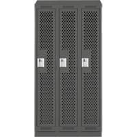Casiers Clean Line, Bloc de 3, 36" x 15" x 82", Acier, Charbon, Rivet (assembl&eacute;), Perfor&eacute; Groupe Generik