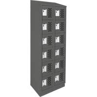 Assembled Lockerettes Clean Line Perforated Economy Lockers, 6 -tier, Bank of 2, 18" x 72" x 12", Steel Groupe Generik