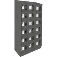 Petits casiers &eacute;conomiques assembl&eacute;s et perfor&eacute;s Clean Line, 6 niveaux, Bloc de 3, 18" x 72" x 12", Acier Groupe Generik