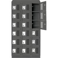 Petits casiers &eacute;conomiques assembl&eacute;s et perfor&eacute;s Clean Line, 6 niveaux, Bloc de 3, 18" x 72" x 12", Acier Groupe Generik