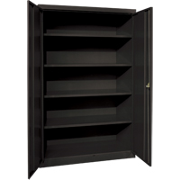 Armoires de rangement Hi-Boy profondes, Acier, 4 Tablettes, 72" h x 36" la x 24" P, Noir Groupe Generik