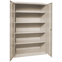 Armoires de rangement Hi-Boy profondes, Acier, 4 Tablettes, 72" h x 36" la x 24" P, Beige Groupe Generik