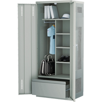 Casier de luxe pour &eacute;quipement, Acier, 36" la x 24" p x 72" h, Gris Groupe Generik