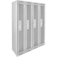 Casiers Clean Line, Bloc de 4, 48" x 12" x 72", Acier, Gris, Rivet (assembl&eacute;), Perfor&eacute; Groupe Generik