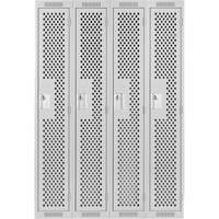 Casiers Clean Line, Bloc de 4, 48" x 12" x 72", Acier, Gris, Rivet (assembl&eacute;), Perfor&eacute; Groupe Generik