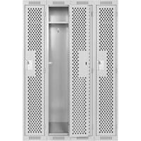 Casiers Clean Line, Bloc de 4, 48" x 12" x 72", Acier, Gris, Rivet (assembl&eacute;), Perfor&eacute; Groupe Generik