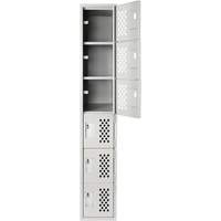 Petit casier perfor&eacute; Clean-Line, 6 niveaux, 15" x 72" x 12", Acier Groupe Generik