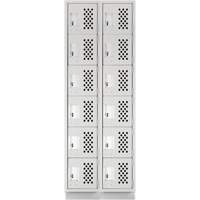 Petit casier perfor&eacute; Clean-Line, 6 niveaux, Bloc de 2, 12" x 72" x 12", Acier Groupe Generik
