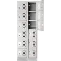 Petit casier perfor&eacute; Clean-Line, 6 niveaux, Bloc de 2, 12" x 72" x 12", Acier Groupe Generik
