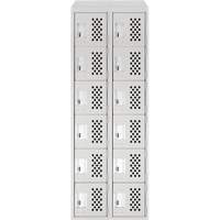 Clean-Line Perforated Lockerette, 6 -tier, Bank of 2, 12" x 72" x 12", Steel Groupe Generik
