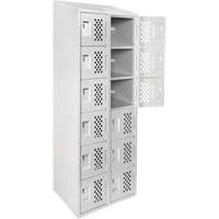 Clean-Line Perforated Lockerette, 6 -tier, Bank of 2, 12" x 72" x 12", Steel Groupe Generik