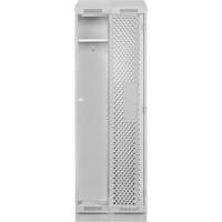 Clean Line Lockers, Bank of 2, 24" x 15" x 82", Steel, Grey, Rivet (Assembled), Perforated Groupe Generik