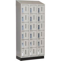Concorde Heavy-Duty Lockers, 6 -tier, Bank of 3, 36" x 18" x 82", Steel, Grey, Welded (Assembled) Groupe Generik