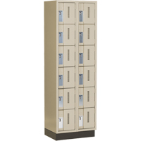 Casiers robustes Concorde, 6 niveaux, Bloc de 2, 24" x 18" x 76", Acier, Beige, Soud&eacute; (assembl&eacute;) Groupe Generik