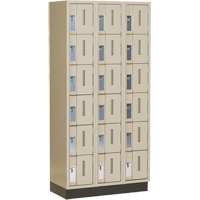 Concorde Heavy-Duty Lockers, 6 -tier, Bank of 3, 36" x 18" x 76", Steel, Beige, Welded (Assembled) Groupe Generik
