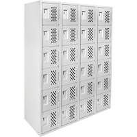 Petits casiers Clean Line, 6 niveaux, Bloc de 4, 18" x 72" x 12", Acier Groupe Generik