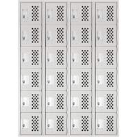 Petits casiers Clean Line, 6 niveaux, Bloc de 4, 18" x 72" x 12", Acier Groupe Generik