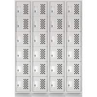 Casiers &eacute;conomiques perfor&eacute;s et assembl&eacute;s Clean Line, 6 niveaux, Bloc de 4, 18" x 72" x 12", Acier Groupe Generik
