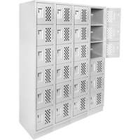Casiers &eacute;conomiques perfor&eacute;s et assembl&eacute;s Clean Line, 6 niveaux, Bloc de 4, 18" x 72" x 12", Acier Groupe Generik