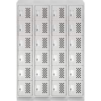 Casiers &eacute;conomiques perfor&eacute;s et assembl&eacute;s Clean Line, 6 niveaux, Bloc de 4, 18" x 72" x 12", Acier Groupe Generik