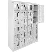 Casiers &eacute;conomiques perfor&eacute;s et assembl&eacute;s Clean Line, 6 niveaux, Bloc de 4, 18" x 72" x 12", Acier Groupe Generik