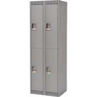 Casiers, 2 niveaux, Bloc de 2, 24" x 18" x 72", Acier, Gris, D&eacute;mont&eacute; Groupe Generik