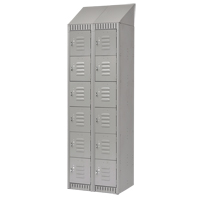 Lockers, 6 -tier, Bank of 2, 24" x 18" x 82", Steel, Grey, Knocked Down Groupe Generik